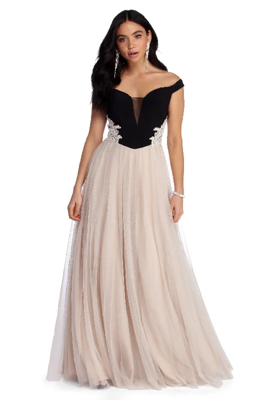 Halter Neck Women Dress to Show Off the Shoulders and NecklineCora Formal Tulle Ball Gown