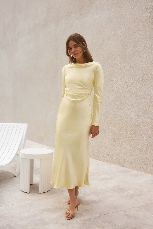 Strapless Women Dress with a Built - in Bra for Comfort and SupportForget Me Not Satin Maxi Dress Butter