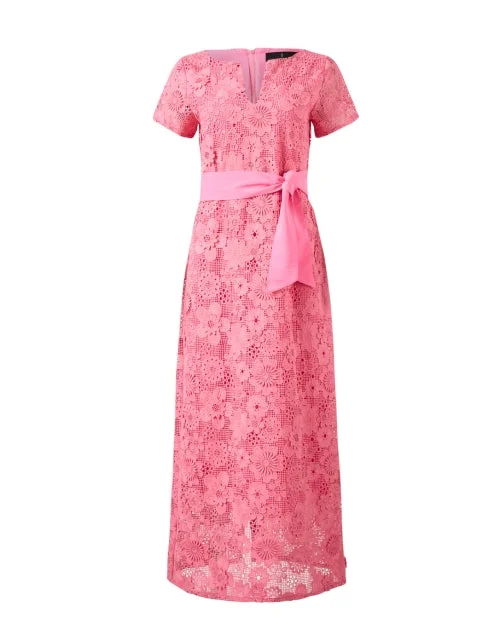 Sheath Women Dress with a Tailored Fit for a Professional LookHeidi Pink Lace Dress