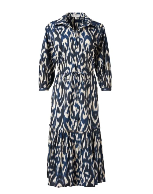 Backless Women Dress for a Sexy and Alluring Look at Evening EventsHutton Ikat Print Cotton Shirt Dress