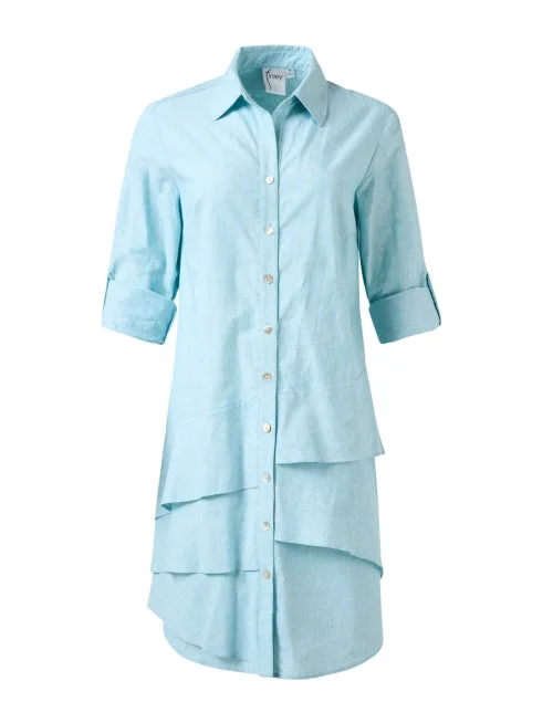 Sheath Women Dress with a Tailored Fit for a Professional LookJenna Blue Cotton Linen Dress