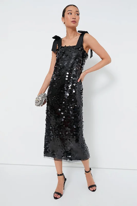 Little Black Women Dress with Sequins for a Glamorous Night OutJet Black Sequin Roxy Dress