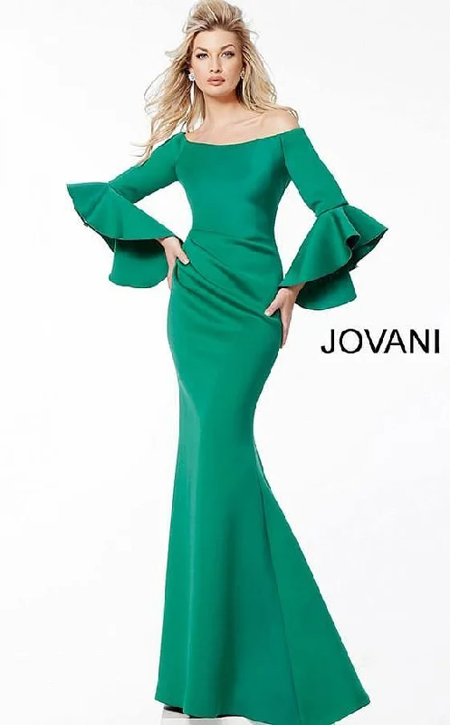 Empire Waist Women Dress to Accentuate the Bust and Conceal the WaistJovani 59993 Long Formal Off Shoulder Evening Gown