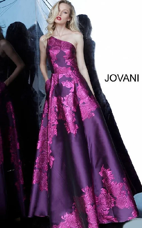 Printed Abstract Women Dress for a Modern and Artistic AppealJovani 02045 Prom Long Floral Print Ball Gown