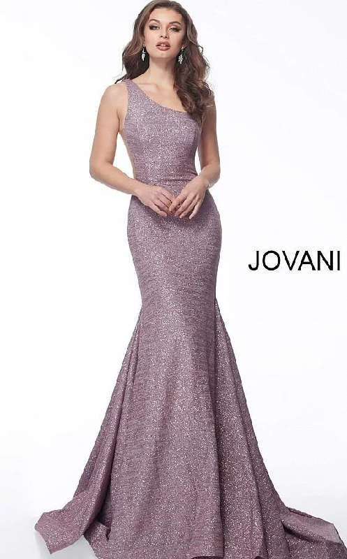 Strapless Women Dress with a Built - in Bra for Comfort and SupportJovani 67650 Prom Long One Shoulder Mermaid Dress