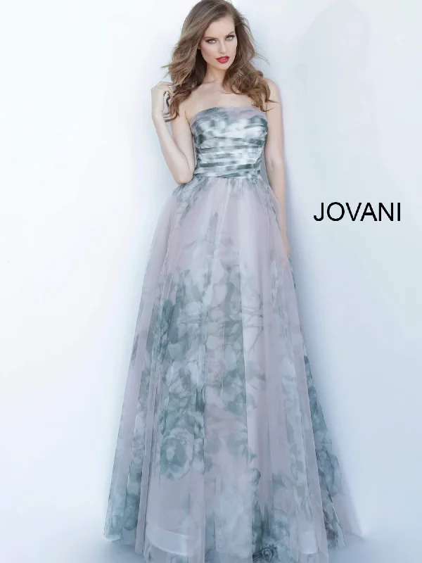 Mermaid - Style Women Dress with a Fitted Silhouette for Special OccasionsJovani 4434 Long Formal Printed Dress