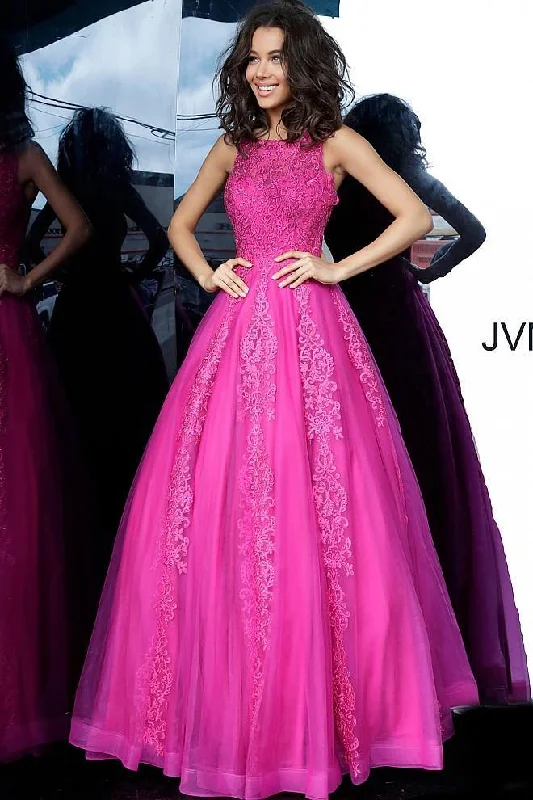 Long - Sleeve Women Dress in Velvet for a Luxurious Winter LookJovani 59046 Long Sleeveless Prom Ball Gown