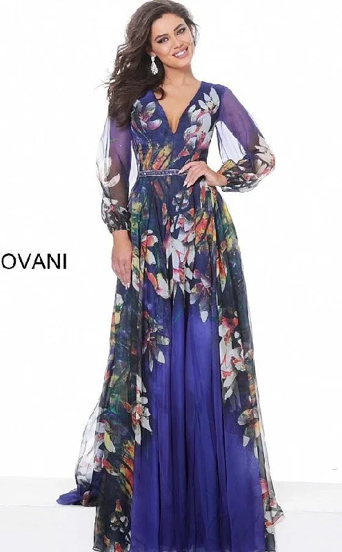 Printed Abstract Women Dress for a Modern and Artistic AppealJovani 2023 Long Floral Formal Dress