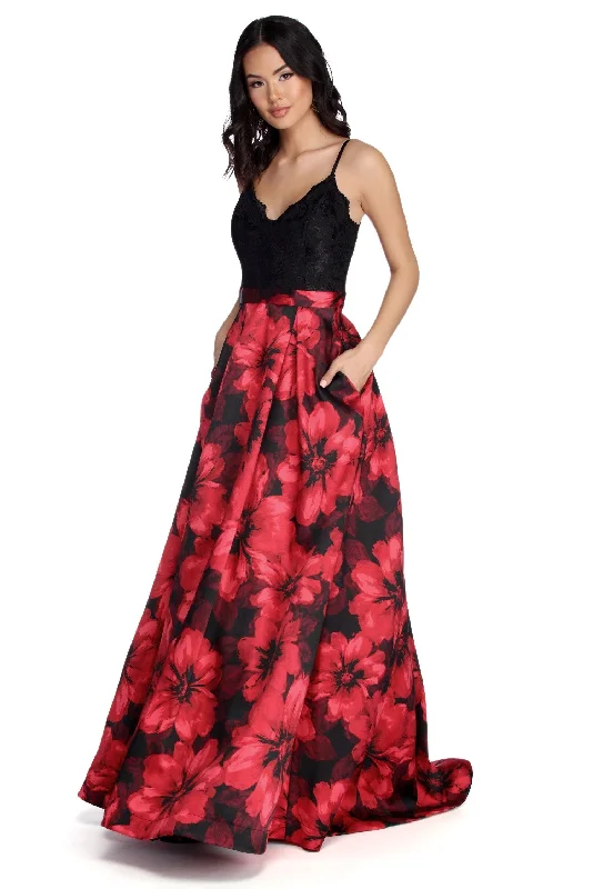 Sheath Women Dress with a Tailored Fit for a Professional LookMarjorie Charming Florals Ball Gown