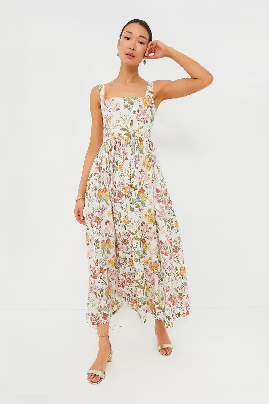 Mermaid - Style Women Dress with a Fitted Silhouette for Special OccasionsMulti Floral Scoop Neck Dress