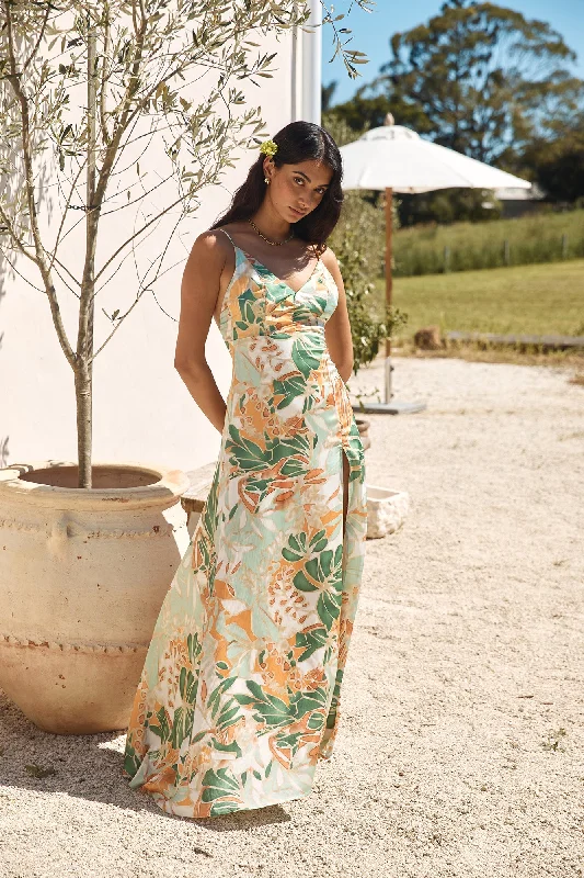 Ball Gown Women Dress with a Full Skirt for a Princess - like LookRainforest Glow Maxi Dress Green