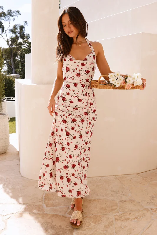 Backless Women Dress for a Sexy and Alluring Look at Evening EventsRomanticise Halter Maxi Dress Pink