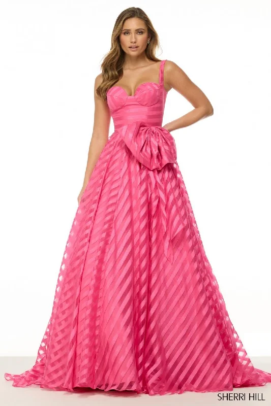 Empire Waist Women Dress to Accentuate the Bust and Conceal the WaistSherri Hill Stripe Print Ball Gown Gown 57116