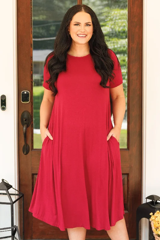 Sheath Women Dress with a Tailored Fit for a Professional LookSomebody Like You Dress, Burgundy