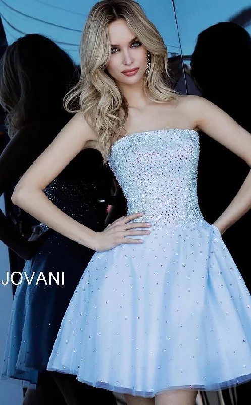 Long - Sleeve Women Dress in Velvet for a Luxurious Winter LookJovani 2830 Prom Short Strapless Homecoming Dress