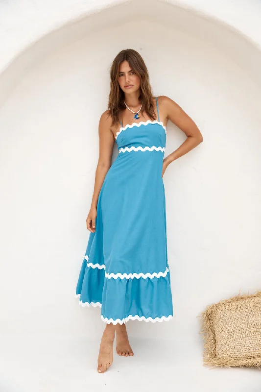 Lace - Embellished Women Dress for an Elegant and Sophisticated AppearanceSweet Devotion Maxi Dress Blue