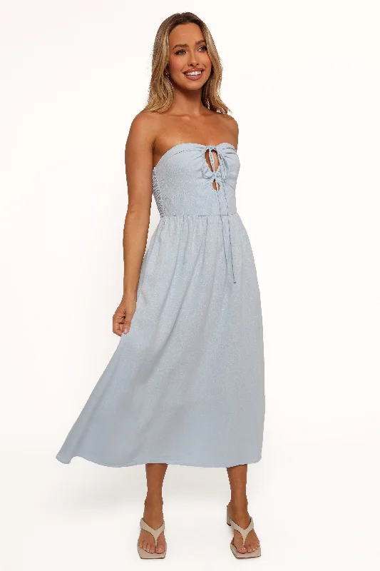 Pleated Women Dress with a Timeless and Elegant TextureTanner Midi Dress - Light Blue