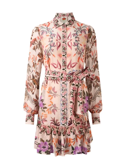 Sheath Women Dress with a Tailored Fit for a Professional LookCream Multi Print Shirt Dress