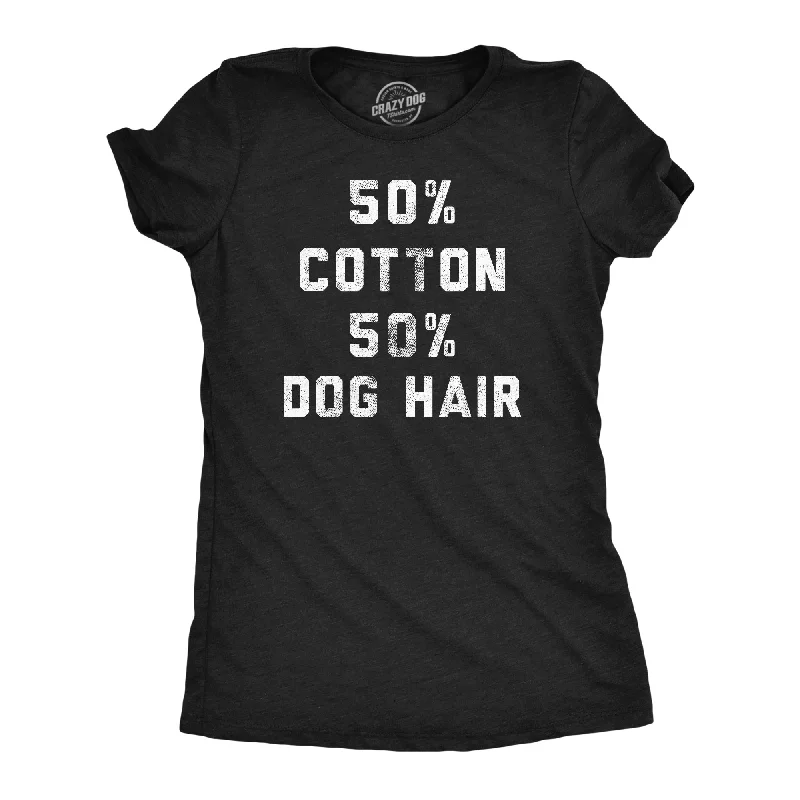 Embroidered Women T Shirt with Intricate Details50 Percent Cotton 50 Percent Dog Hair Women's T Shirt