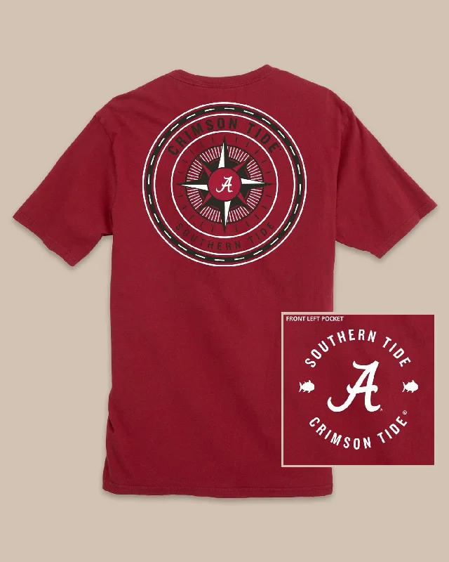 Distressed Women T Shirt with a Laid - Back AestheticAlabama Crimson Tide Gameday Collegiate Compass T-Shirt