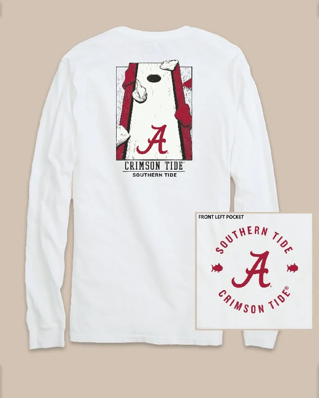 Graphic Print Women T Shirt for a Trendy StatementAlabama Crimson Tide Gameday Cornhole Board T-Shirt