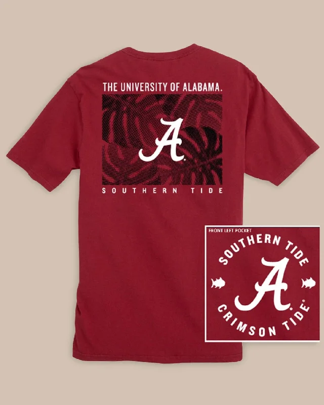 Long Sleeve Women T Shirt for Cooler WeatherAlabama Crimson Tide Halftone Monstera T-Shirt