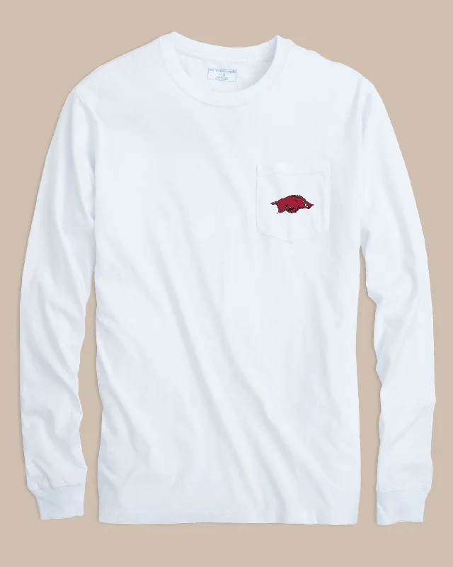 Ringer T Shirt Women with Retro - Inspired StripesArkansas Razorbacks Gameday Embroidered Long Sleeve T-Shirt