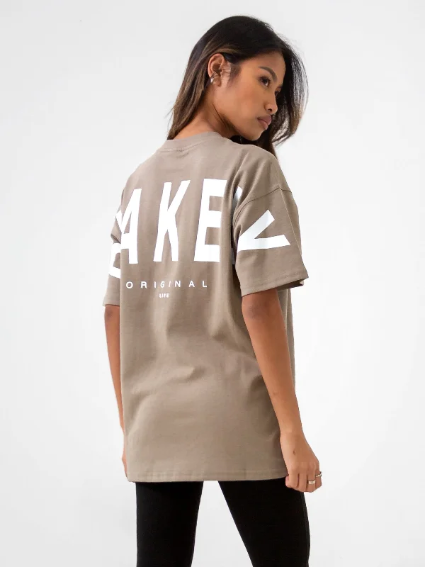 Puff Sleeve Women T Shirt for a Fashion - Forward LookIsabel Oversized T-Shirt - Taupe