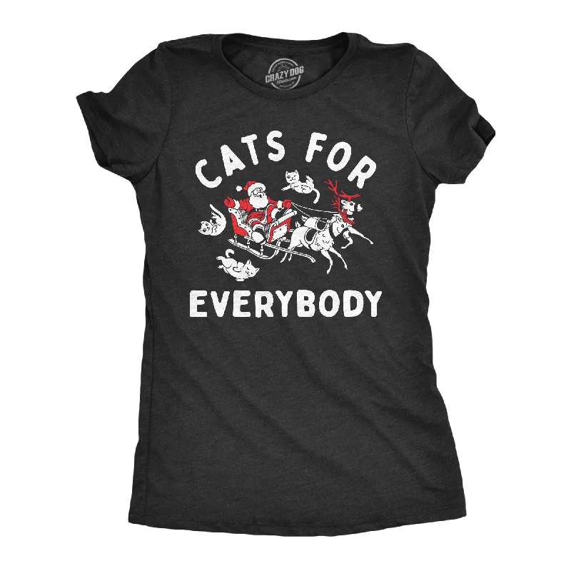 Crop Top Women T Shirt to Pair with High - Waisted BottomsCats For Everybody Women's T Shirt