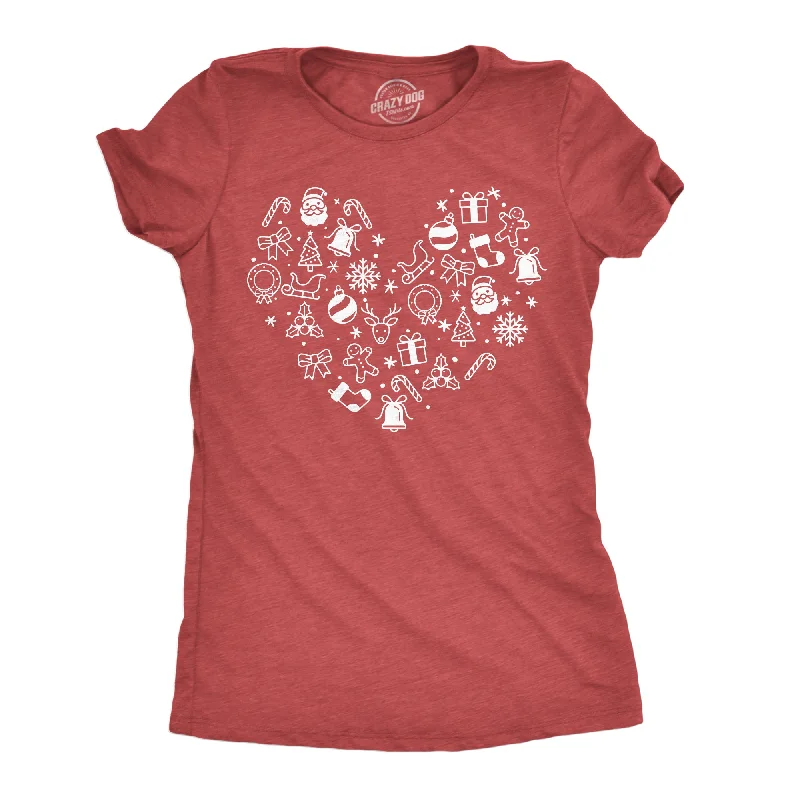 Tie - Dye Women T Shirt with a Bohemian VibeChristmas Heart Women's T Shirt