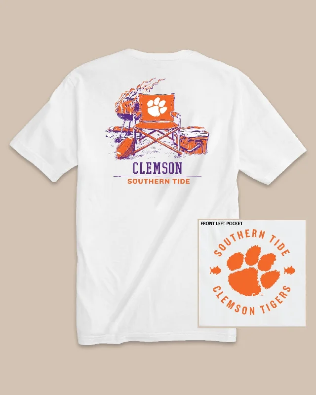 Distressed Women T Shirt with a Laid - Back AestheticClemson Tigers Gameday BBQ Tailgate T-Shirt