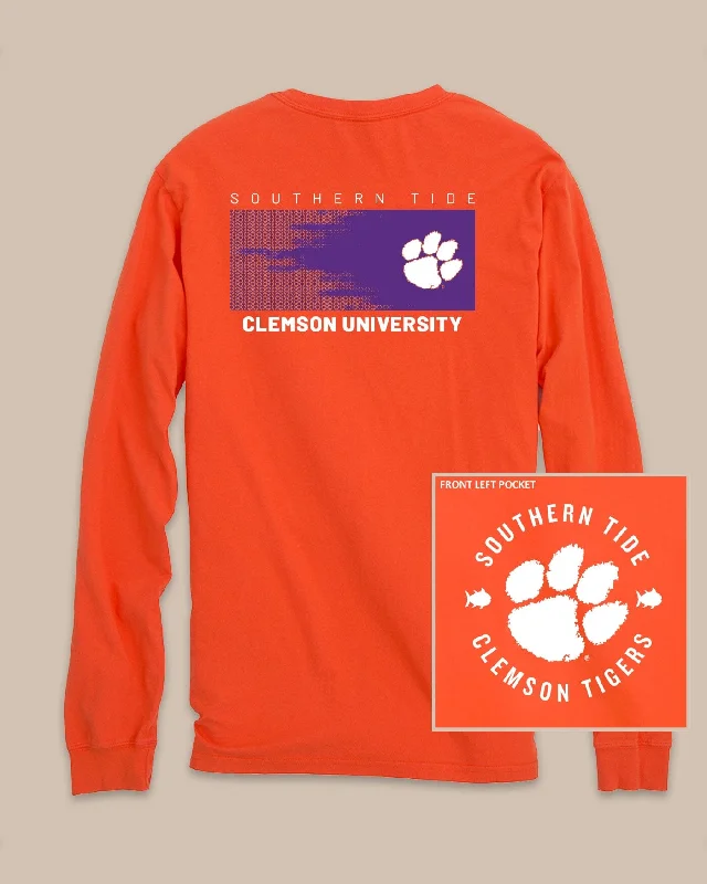 Sequined Women T Shirt for a Sparkly Night OutClemson Tigers Gameday Hexagon Gradient T-Shirt