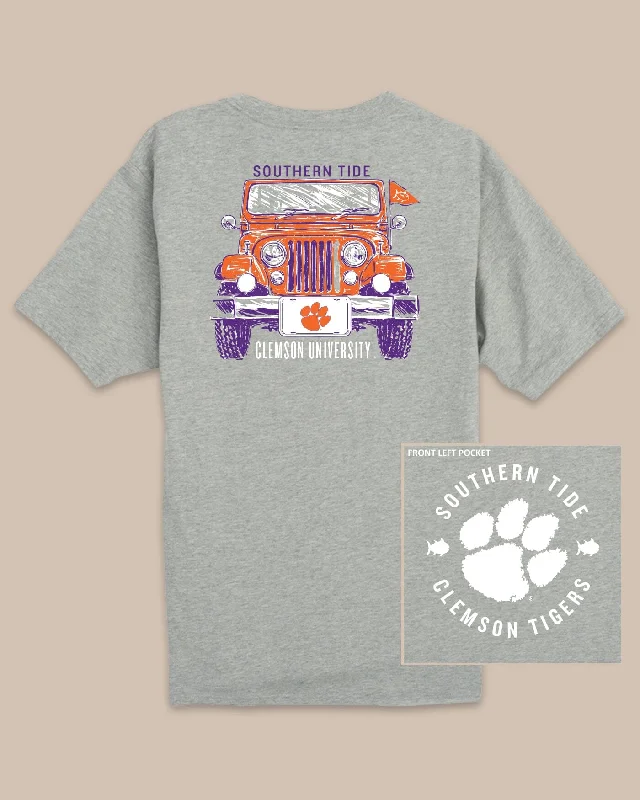 Plus Size Women T Shirt for a Comfortable and Flattering FitClemson Tigers Heather Front Plate T-Shirt