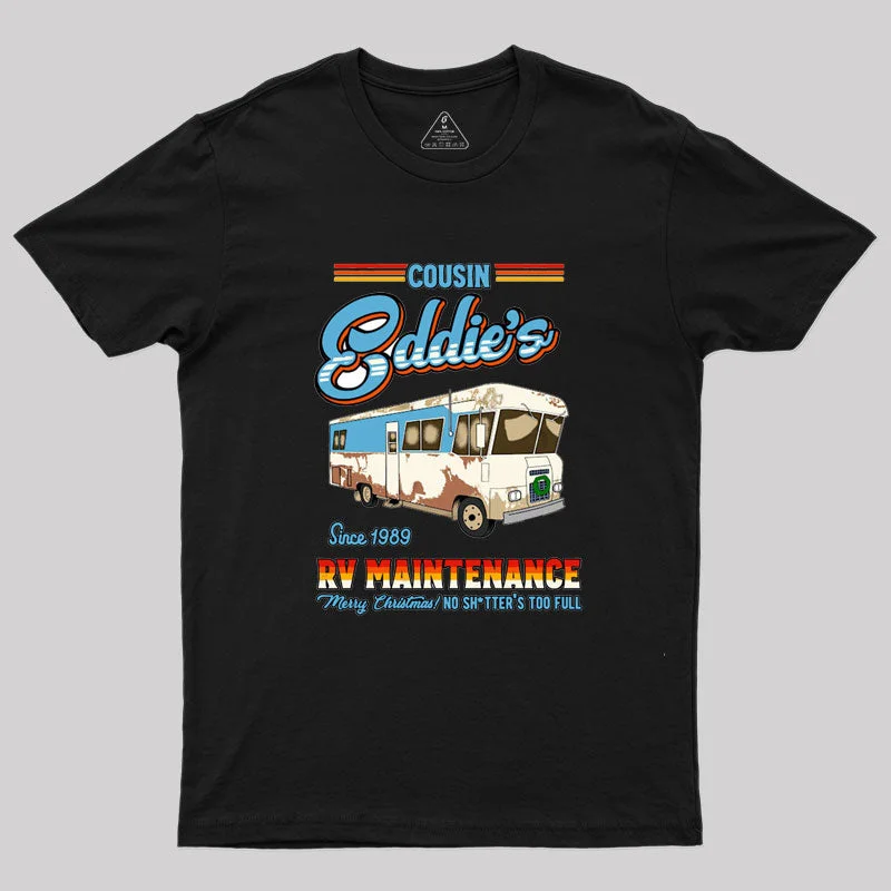 Distressed Women T Shirt with a Laid - Back AestheticCousin Eddie RV maintenance T-Shirt