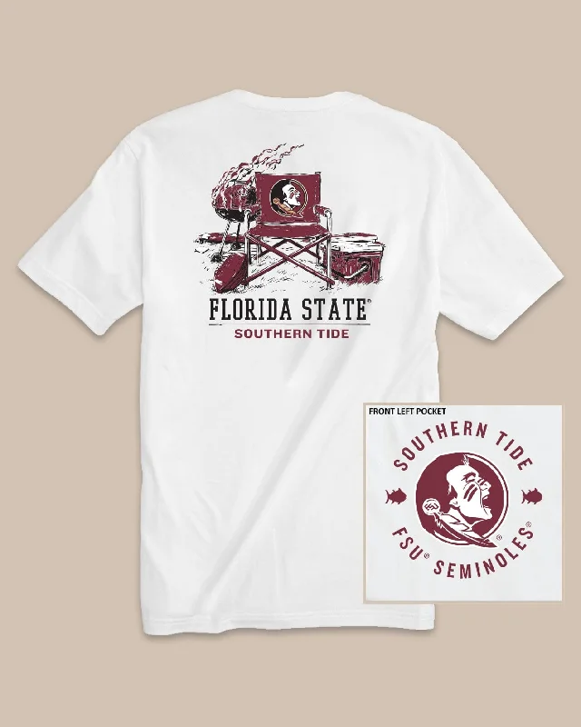 Distressed Women T Shirt with a Laid - Back AestheticFSU Seminoles Gameday BBQ Tailgate T-Shirt