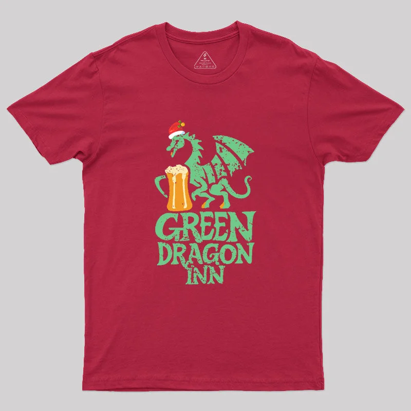 V - Neck Women T Shirt to Enhance the NecklineGreen Dragon Inn Geek T-Shirt