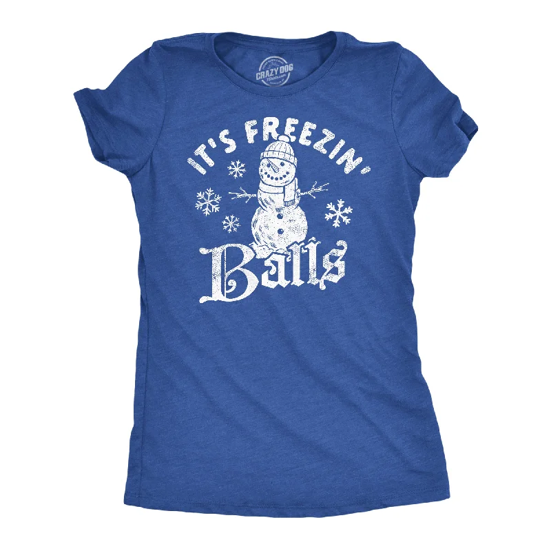 Ringer T Shirt Women with Retro - Inspired StripesIts Freezin Balls Women's T Shirt