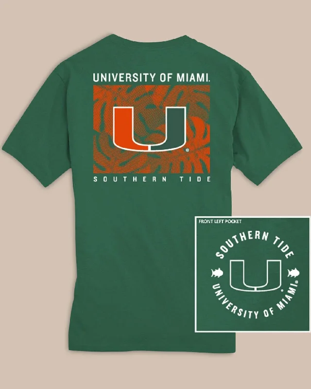 Striped Women T Shirt in a Classic PatternMiami Hurricanes Halftone Monstera T-Shirt