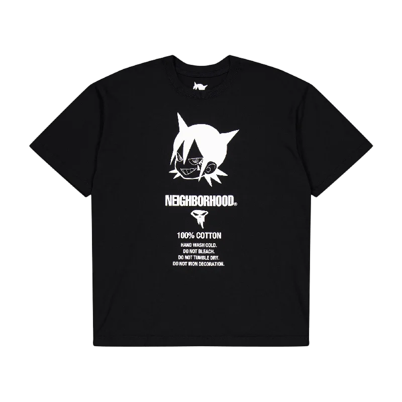 Organic Cotton Women T Shirt for Eco - Conscious WearersNh × Jun Inagawa . Tee Ss-8 Black