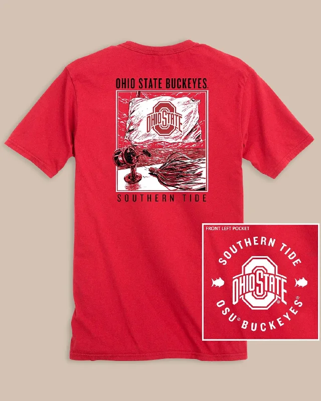 Plus Size Women T Shirt for a Comfortable and Flattering FitOhio State Buckeyes Fishing Flag T-Shirt