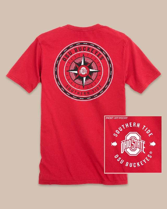 Distressed Women T Shirt with a Laid - Back AestheticOhio State Buckeyes Gameday Collegiate Compass T-Shirt