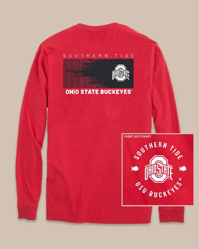 Crew Neck Women T Shirt with a Timeless DesignOhio State Buckeyes Gameday Hexagon Gradient T-Shirt