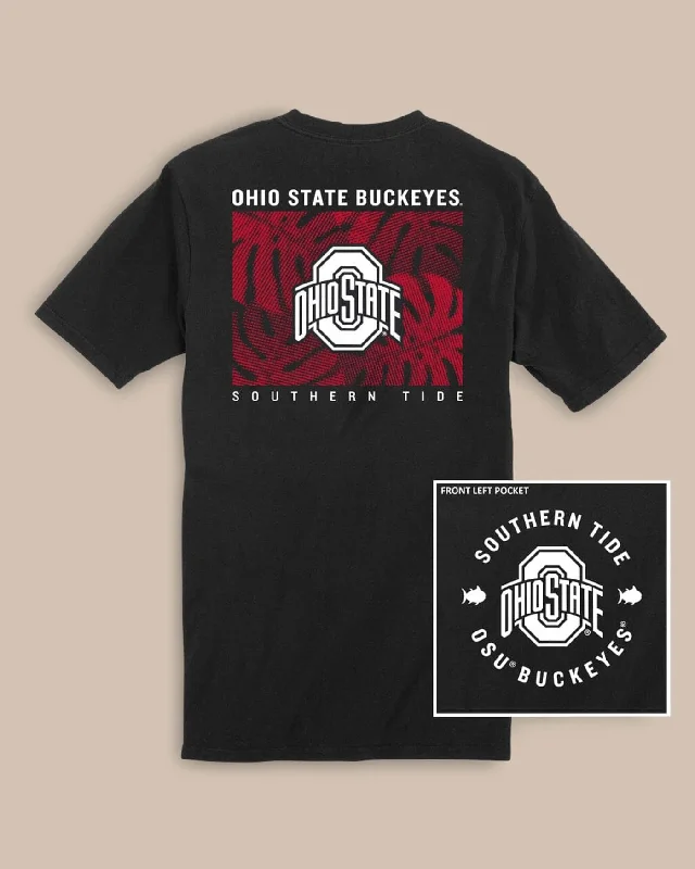 Organic Cotton Women T Shirt for Eco - Conscious WearersOhio State Buckeyes Halftone Monstera T-Shirt