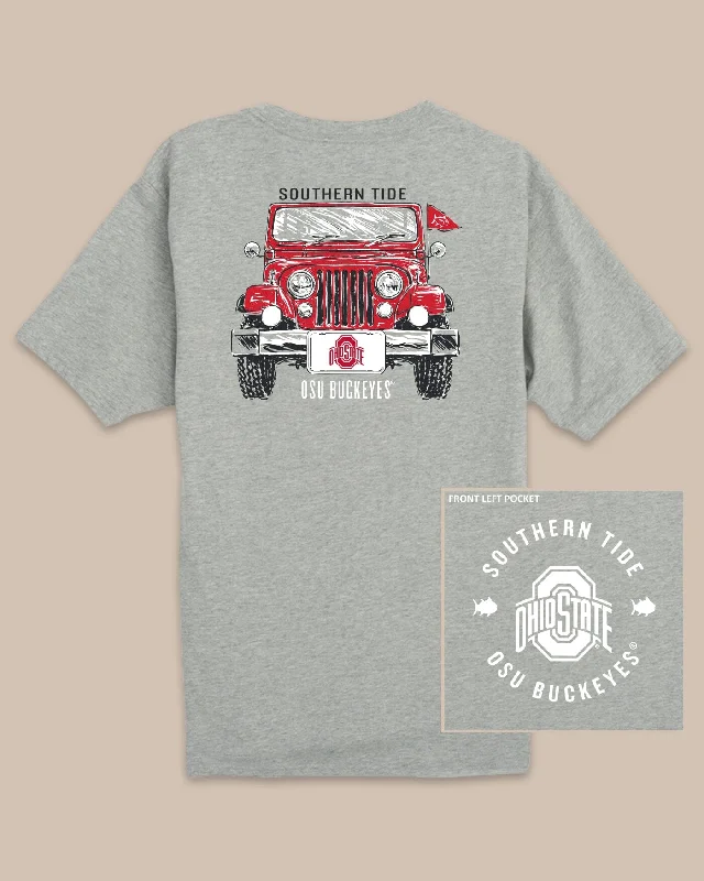 Moisture - Wicking Women T Shirt for Active LifestylesOhio State Buckeyes Heather Front Plate T-Shirt