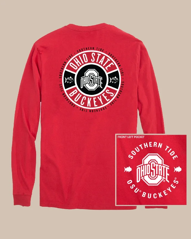 Crop Top Women T Shirt to Pair with High - Waisted BottomsOhio State Buckeyes Ring Badge T-Shirt