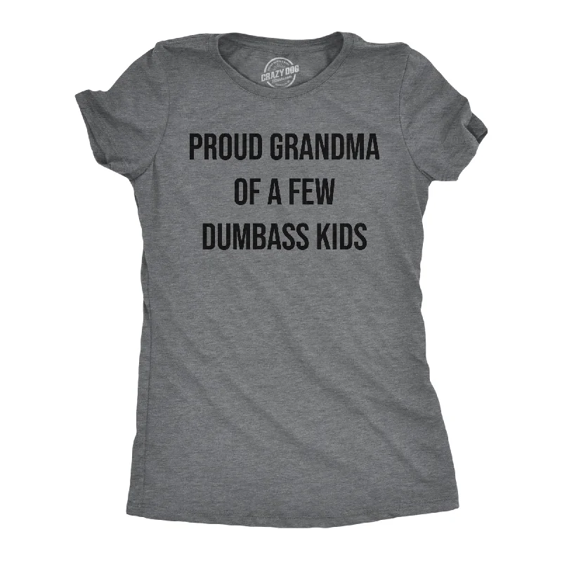 Ringer T Shirt Women with Retro - Inspired StripesProud Grandma Of A Few Dumbass Kids Women's T Shirt