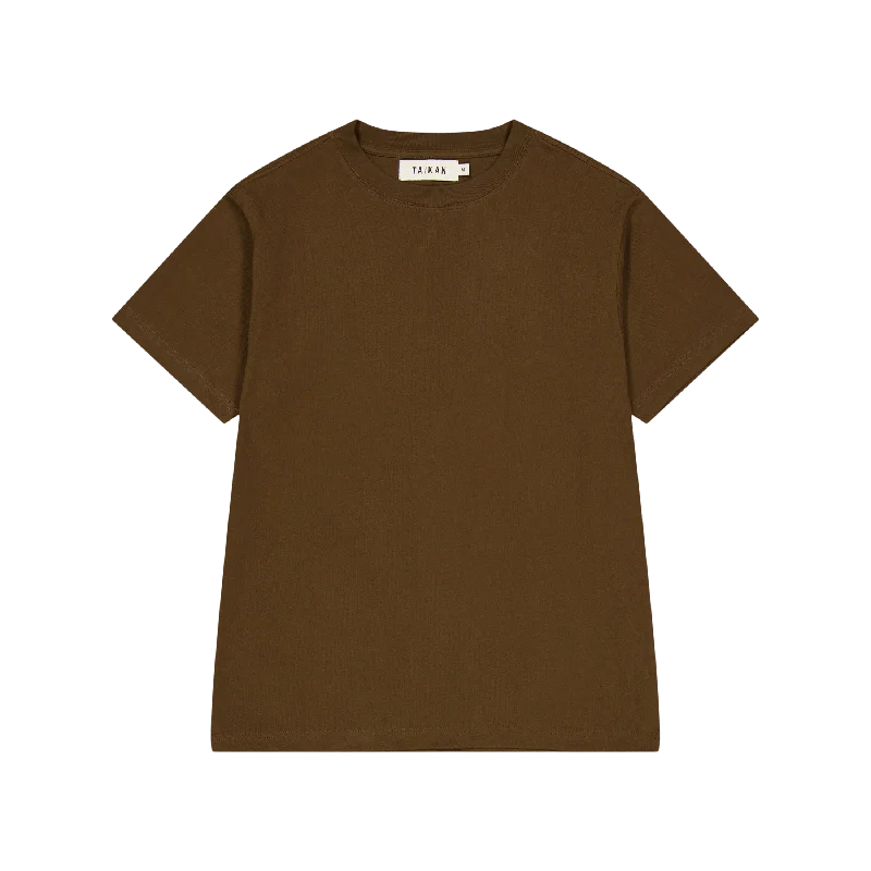 Striped Women T Shirt in a Classic PatternHeavyweight S/s T-brown Brown