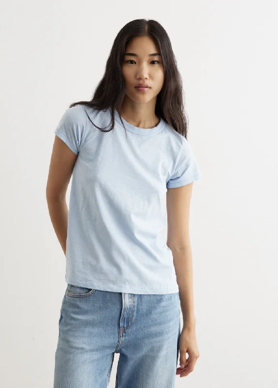 Distressed Women T Shirt with a Laid - Back AestheticSlub T-Shirt