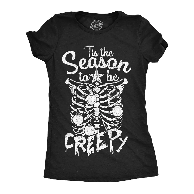 Ringer T Shirt Women with Retro - Inspired StripesTis The Season To Be Creepy Women's T Shirt