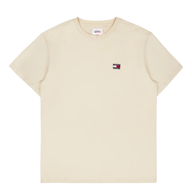 Organic Cotton Women T Shirt for Eco - Conscious WearersTjm Clsc Tommy Xs Badge Tee Beige